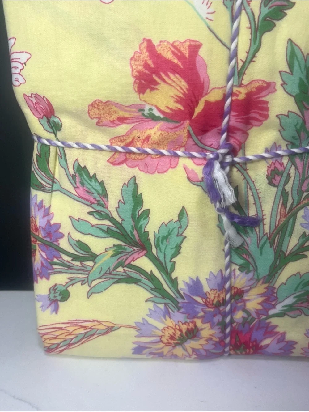 April Cornell Border Tablecloth Wildflowers Yellow 60” x 102” 100% Cotton NWT